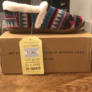 TOMS slippers Fuchsia Woolen Fair Isle